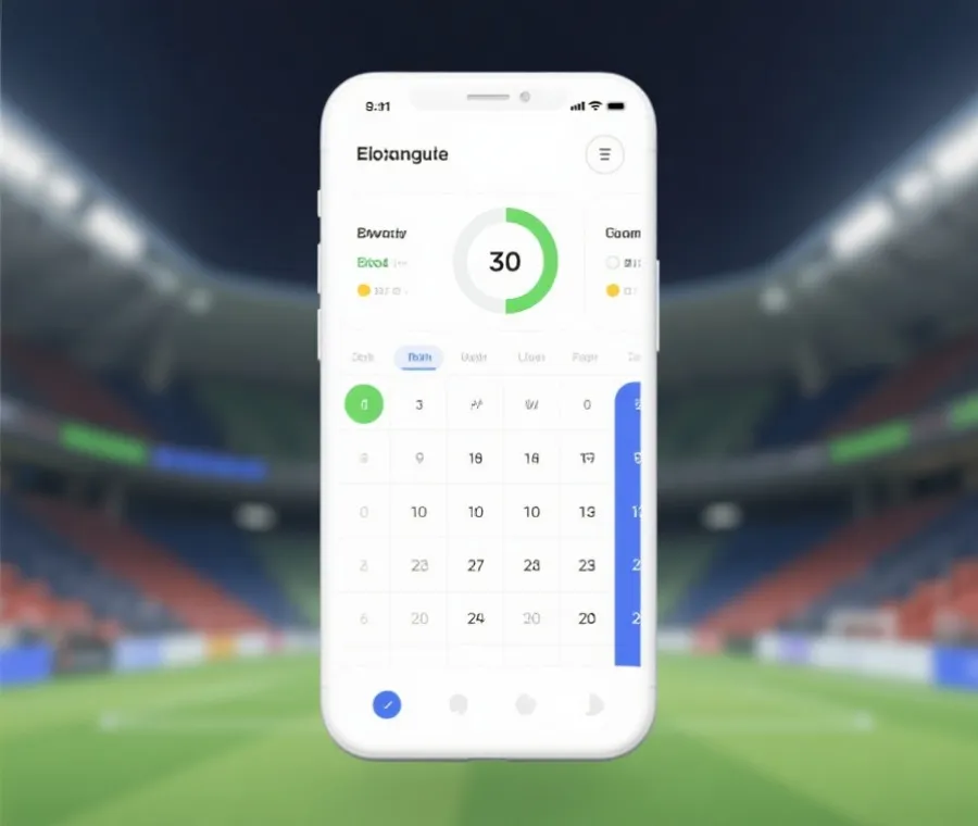 行動裝置觀賽與賽程介面示意
